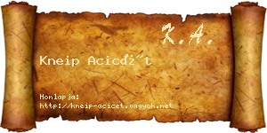 Kneip Acicét névjegykártya